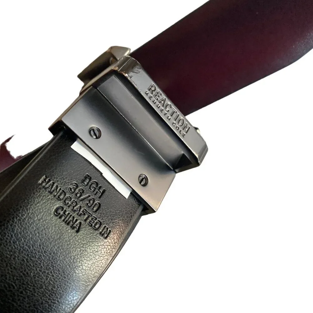 Kenneth Cole Reaction Black‎ Brown Reversible Leather Belt Size 38